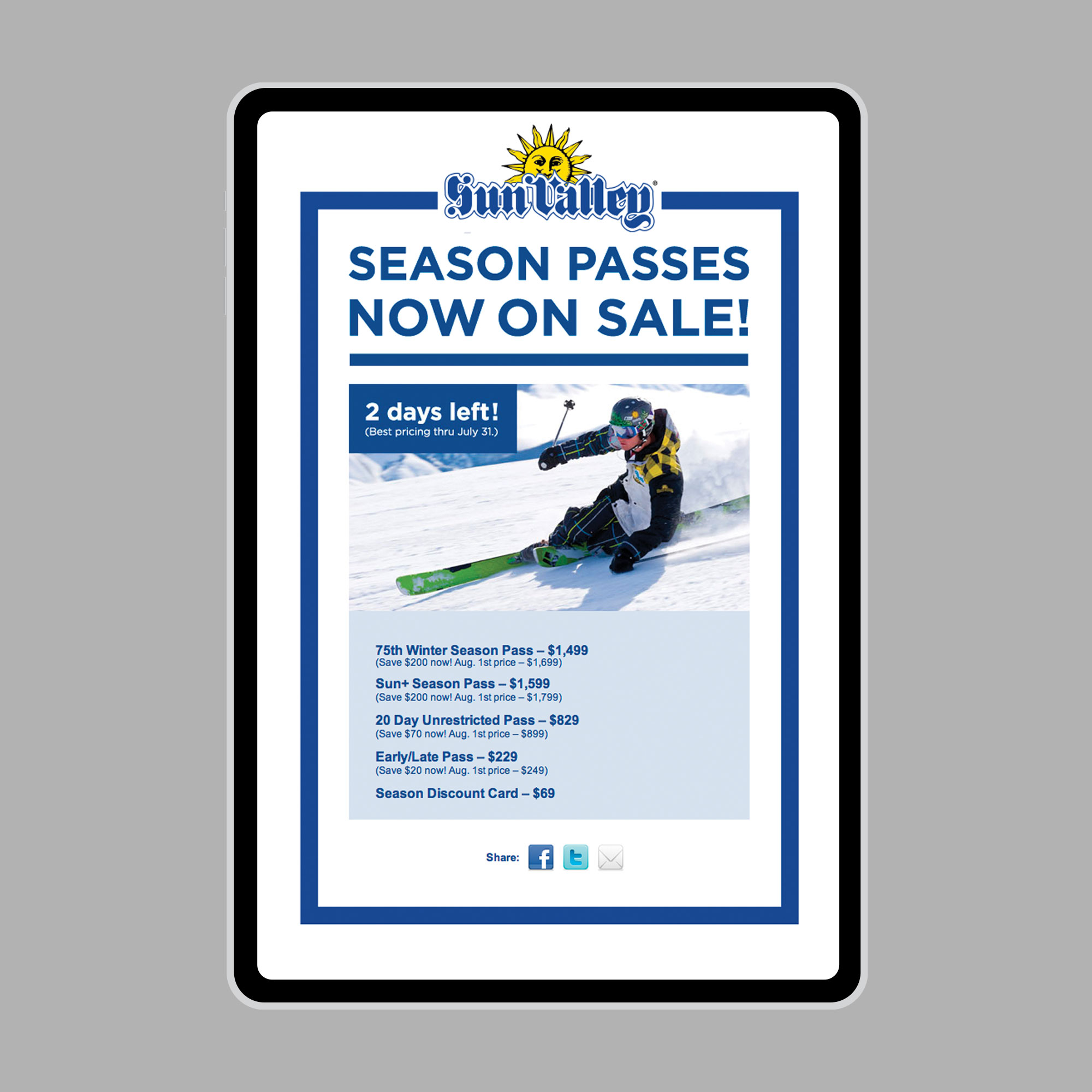 Sun Valley Season Pass Email Liz Paton Design